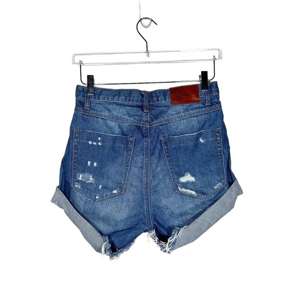 ONE x One Teaspoon | Hawks High Waisted Denim Shorts - Picture 8 of 9